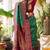 Green color woven work soft silk party wear saree with blouse