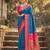 Blue color woven work soft silk party wear saree with blouse