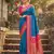 Blue color woven work soft silk blend party wear saree with blouse