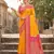 Yellow color woven work soft silk blend party wear saree with blouse