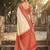 Cream color woven work soft silk party wear saree with blouse