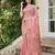 Pink color woven work soft linen cotton saree with blouse