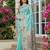 Sky blue color woven work soft linen cotton saree with blouse