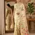 Cream color woven work linen cotton party wear saree with blouse