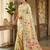 Cream color woven work linen cotton party wear saree with blouse