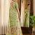 Green color woven work linen cotton party wear saree with blouse