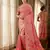 Pink color woven work linen cotton party wear saree with blouse