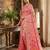Pink color woven work linen cotton party wear saree with blouse