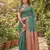 Green color temple border zari woven linen cotton saree