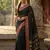 Black color soft silk blend zari woven women's beautiful saree with blouse
