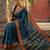 Teal color soft silk zari woven women's beautiful saree with blouse