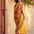 Yellow color pochampally silk zari woven women's indian saree