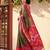 Olive green color pochampally silk zari woven women's indian saree