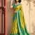Musturd yellow color pochampally silk blend zari woven women's indian saree