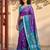 Violet color pochampally silk zari woven women's indian saree