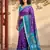 Violet color pochampally silk zari woven women's indian saree