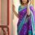 Violet color pochampally silk zari woven women's indian saree