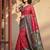 Red color pochampally silk zari woven women's indian saree