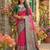 Pink color pochampally silk zari woven women's indian saree