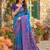 Blue color pochampally silk zari woven women's indian saree