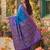 Blue color pochampally silk zari woven women's indian saree
