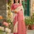 Cream color pochampally silk zari woven women's indian saree