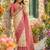 Cream color pochampally silk zari woven women's indian saree
