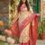 Cream color pochampally silk zari woven women's indian saree