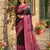 Black color pochampally silk zari woven women's indian saree