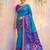 Blue color soft silk zari woven women's indian saree