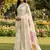White color print & zari woven work linen cotton saree with blouse