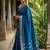 Royal blue color print & zariw woven work soft silk saree with blouse