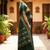 Bottle green  color print & zariw woven work soft silk saree with blouse