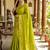 Parrot green  color print & zariw woven work soft silk saree with blouse