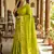 Parrot green  color print & zariw woven work soft silk saree with blouse