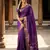 Violet  color print & zariw woven work soft silk saree with blouse