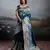 Navy blue color silk blend zari weaving work saree with blouese