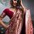 Maroon color silk blend zari weaving work saree with blouese