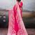 Pink color silk blend zari weaving work saree with blouese