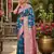 Skyblue color silk blend zari weaving work saree with blouse