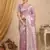 Purple color linen cotton zari woven exclusive saree with blouse