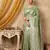 Light green color linen cotton zari woven exclusive saree with blouse
