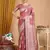 Pink color linen cotton zari woven exclusive saree with blouse