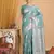 Sea green color linen cotton zari woven exclusive saree with blouse