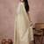 Cream color cotton zari temple border casual saree with blouse