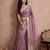 Purple color cotton zari temple border casual saree with blouse