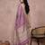 Purple color cotton zari temple border casual saree with blouse