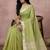 Light green color cotton zari temple border casual saree with blouse