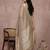 Beige color cotton zari temple border casual saree with blouse
