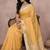 Musturd yellow color cotton zari temple border casual saree with blouse